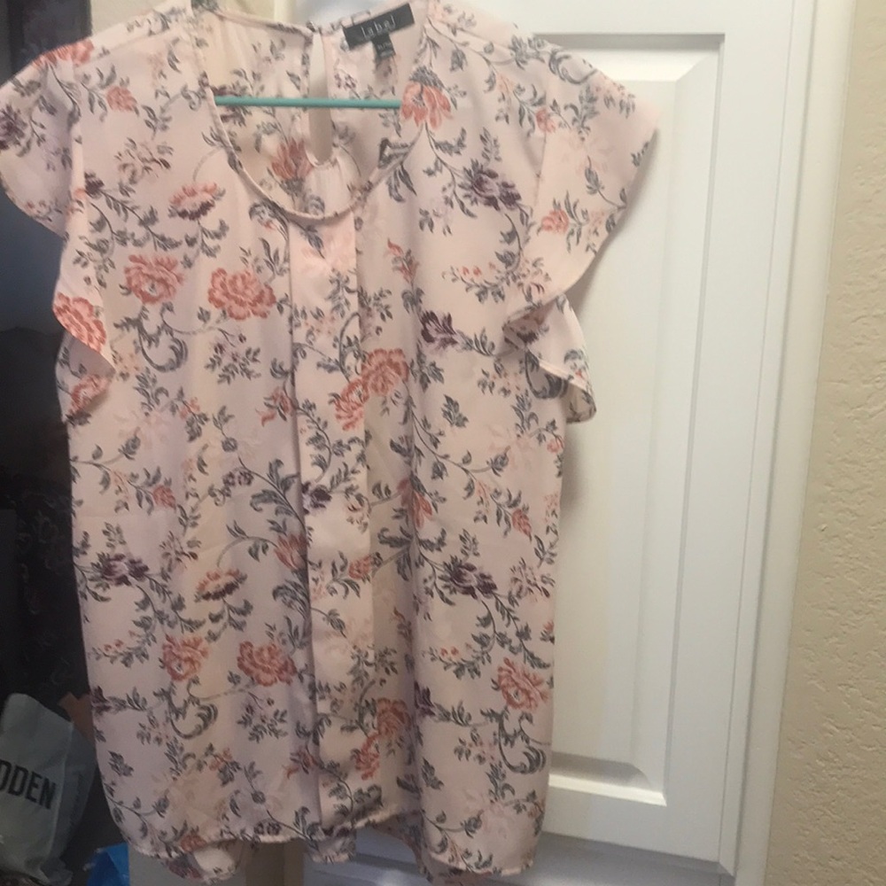 3 for $15 🦋🦋 Label Rachel Rachel Roy pink floral short sleeve blouse NWT